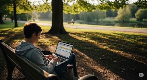Working-on-laptop-outdoors
